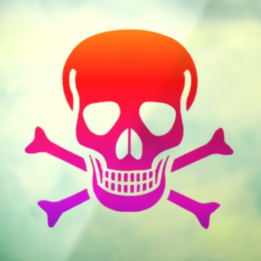 Neon Skull venster cling back stick Raamsticker (Vel 3)