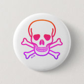 Neon Skull White knop Ronde Button 5,7 Cm (Voorkant)