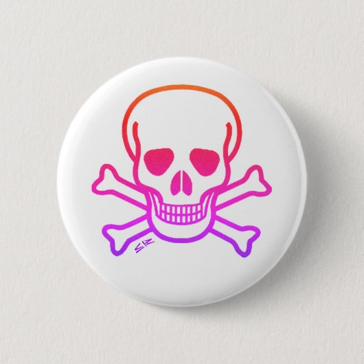 Neon Skull White knop Ronde Button 5,7 Cm (Voorkant)