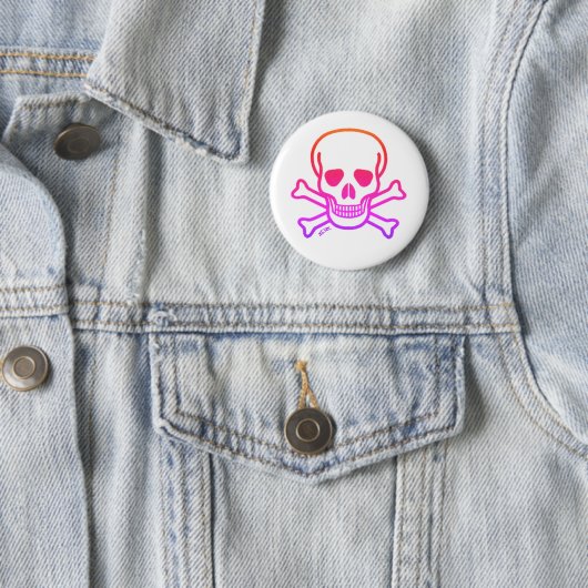 Neon Skull White knop Ronde Button 5,7 Cm (In situ)