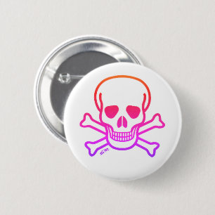 Neon Skull White knop Ronde Button 5,7 Cm