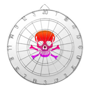 Neon Skull wit dartboard Dartbord