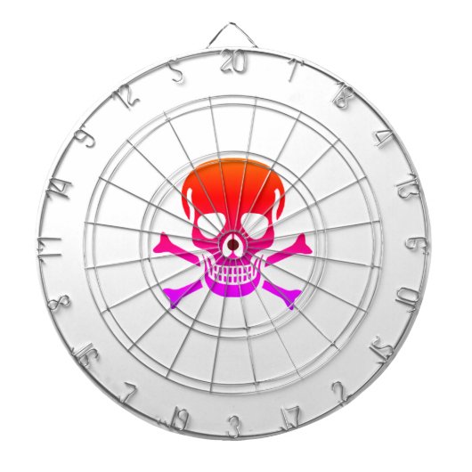 Neon Skull wit dartboard Dartbord (Voorkant)