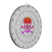 Neon Skull wit dartboard Dartbord (Voorkant Links)