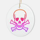 Neon Skull wit rond keramisch ornament (Links)