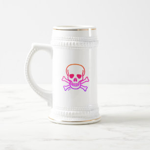 Neon Skull wit stein gouden sieraad Bierpul