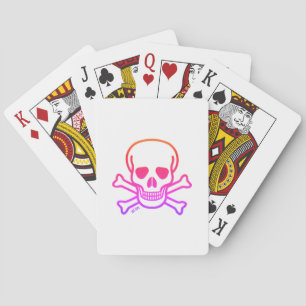 Neon Skull witte Poker speelkaarten