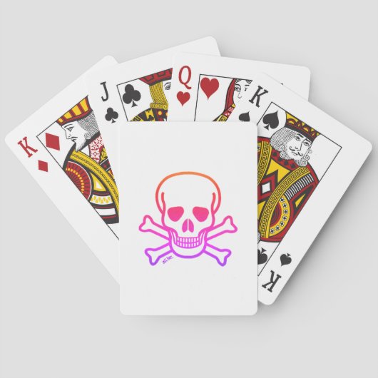 Neon Skull witte Poker speelkaarten (Achterkant)