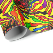 Neon Skull Wrapping Paper Cadeaupapier (Rol Hoek)