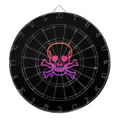 Neon Skull zwart dartboard Dartbord (Voorkant)