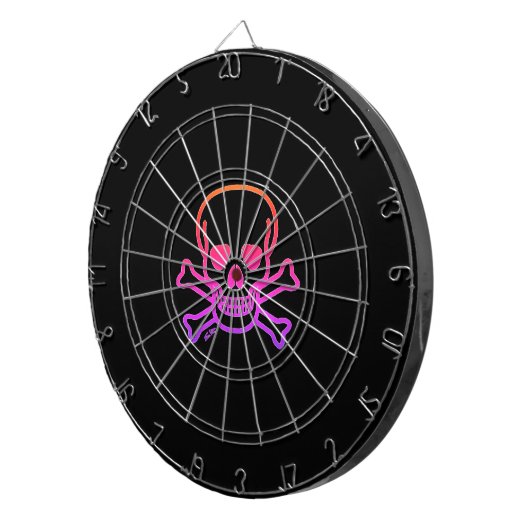 Neon Skull zwart dartboard Dartbord (Voorkant Rechts)