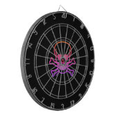 Neon Skull zwart dartboard Dartbord (Voorkant Links)