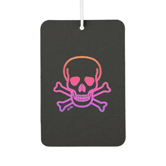 Neon Skull zwarte auto luchtverfrisser (Voorkant)