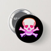 Neon Skull zwarte knop Ronde Button 5,7 Cm (Voorkant /achterkant)
