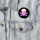 Neon Skull zwarte knop Ronde Button 5,7 Cm (In situ)