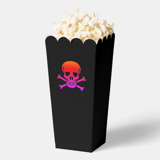 Neon Skull zwarte popcorn dozen Bedankdoosjes (Popped)