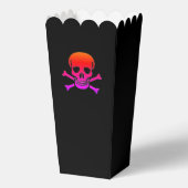Neon Skull zwarte popcorn dozen Bedankdoosjes (Voorkant)