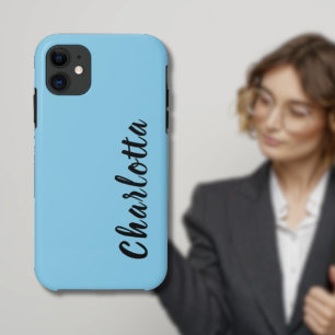 Neon Sky Blue Effen Kleur   Aangepast aanpassen Case-Mate iPhone Case