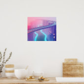 Neon Skybridge Dreamscape Poster (Keuken)
