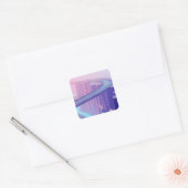 Neon Skybridge Dreamscape Vierkante Sticker (Envelop)