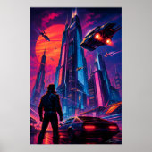 Neon Skyline Drifter Poster (Voorkant)