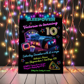 Neon Sleepover Pyjama Party Verjaardag Kaart