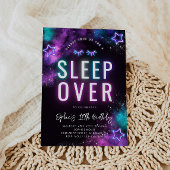 Neon Sleepover-uitnodiging | Slumber Partij Kaart