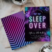 Neon Sleepover-uitnodiging | Slumber Partij Kaart