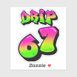 Neon Slime DRIP 67 Virale Meme Custom Gesneden Vin Sticker