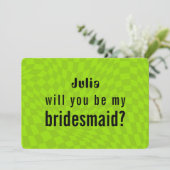 Neon Slime Groene Zomer y2k Bruidsmeisje Voorstel Kaart (Staand voorkant)