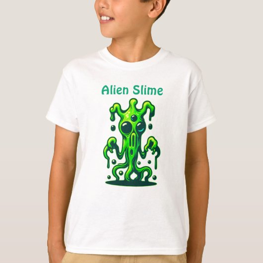 Neon Slime Monster – Cool Creepy Alien Design T-shirt (Voorkant)