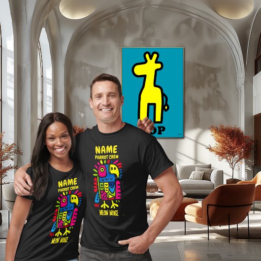 Neon Sloth Art - Kleurrijke Pop Oerwoud Animal Des T-shirt