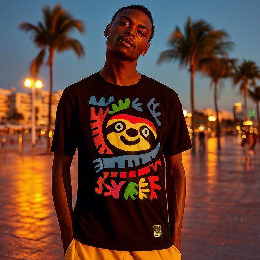 Neon Sloth Art - Kleurrijke Pop Oerwoud Animal Des T-shirt