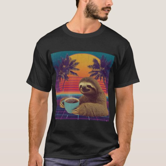 Neon Sloth Coffee Break T-shirt (Voorkant)