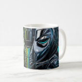 Neon Smaragd Visage Koffiemok (Voorkant rechts)