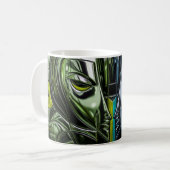 Neon Smaragd Visage Koffiemok (Voorkant links)