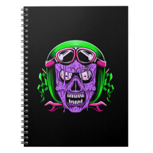 Neon Smeltende Zombie Rijder Schedel Notitieboek