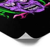 Neon Smeltende Zombie Rijder Schedel Poster (Hoek)