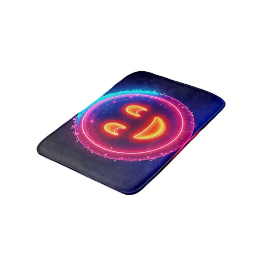 Neon Smile: Bright Happy Glow Design Badmat (Gekanteld)