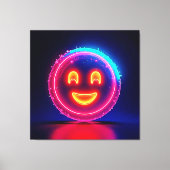 Neon Smile: Bright Happy Glow Design Canvas Afdruk (Voorkant)