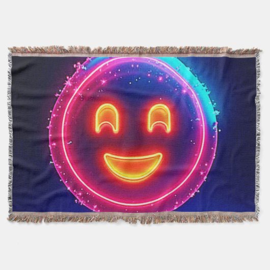 Neon Smile: Bright Happy Glow Design Deken (Voorkant)