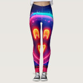 Neon Smile: Bright Happy Glow Design Leggings (Voorkant)