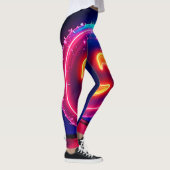 Neon Smile: Bright Happy Glow Design Leggings (Rechts)