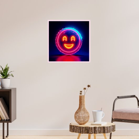 Neon Smile: Bright Happy Glow Design Poster (Woonkamer 3)