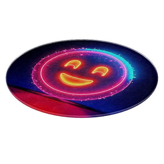 Neon Smile: Bright Happy Glow Design Snijplank (Hoek)