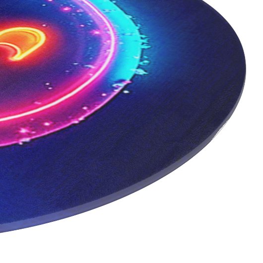 Neon Smile: Bright Happy Glow Design Snijplank (Hoek)