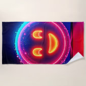 Neon Smile: Bright Happy Glow Design Strandlaken (Voorkant)