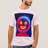 Neon Smile: Bright Happy Glow Design T-shirt (Voorkant)