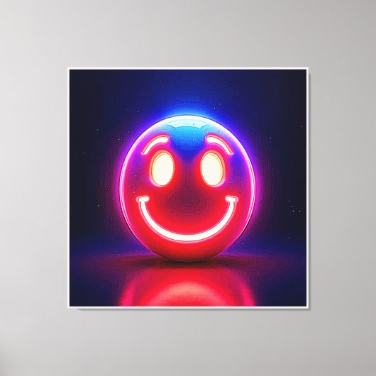 Neon Smile voor Happy Glow Canvas Afdruk (Voorkant)