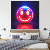 Neon Smile voor Happy Glow Canvas Afdruk (Insitu (Slaapkamer))